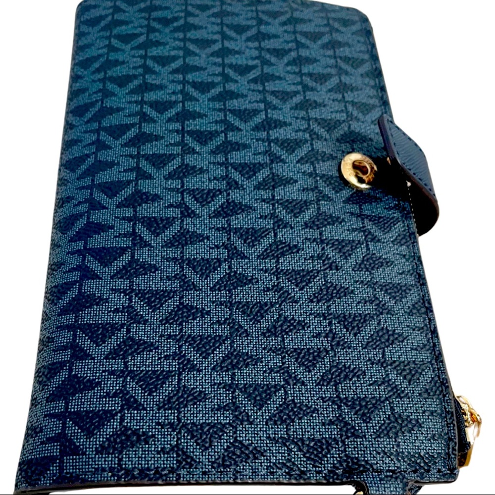 Michael Kors navy wristlet wallet